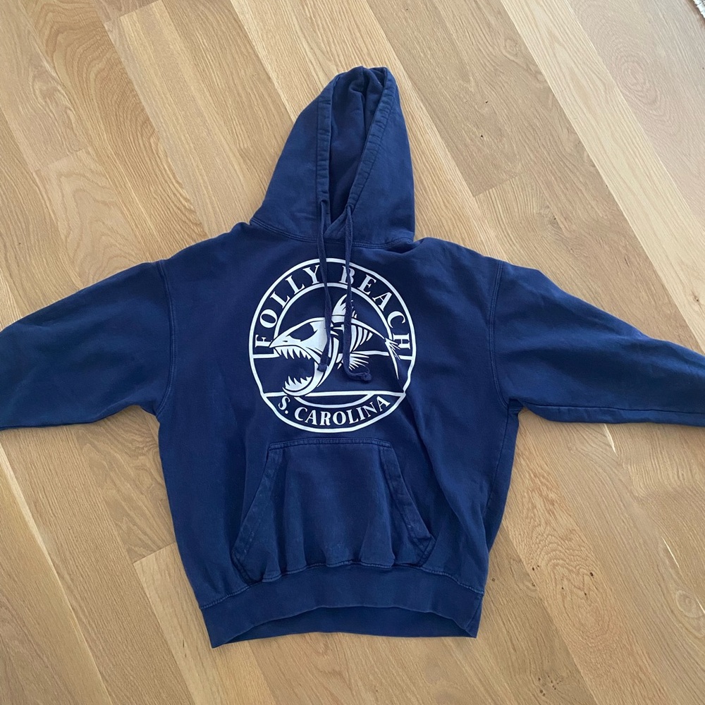 Girls/ women Navy Blue Folly Beach Hoodie